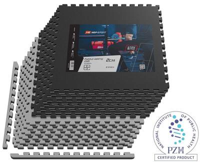 Tappetino puzzle EVA 2cm nero/rosso -12 pezzi