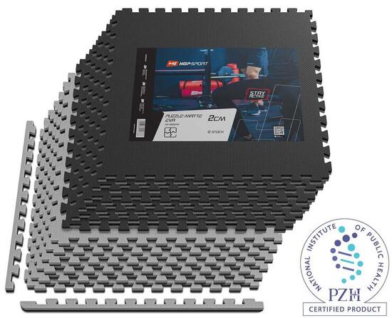 Tappetino puzzle EVA 2cm nero/rosso -12 pezzi