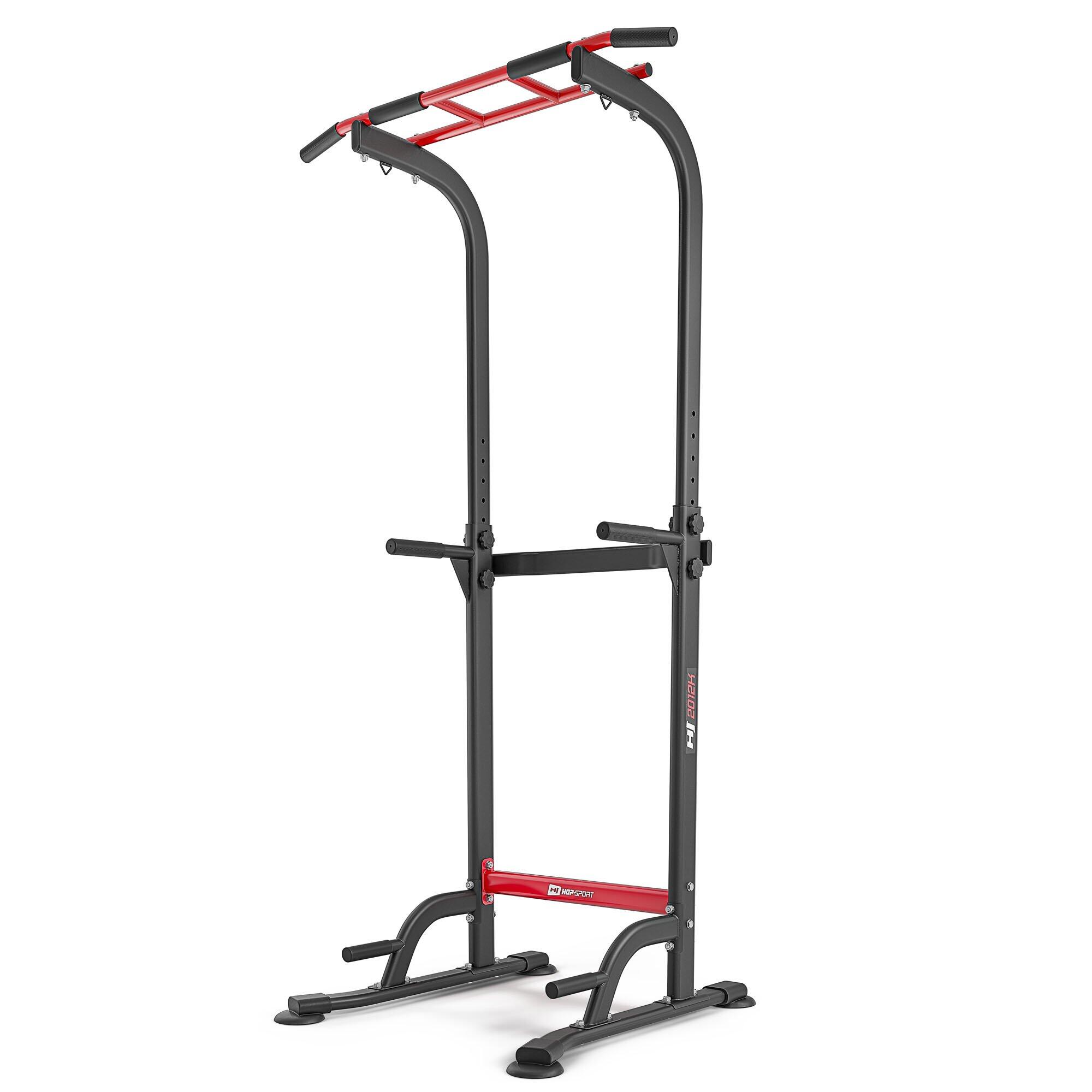 Hop-sport - Barre De Traction Pour Entraînement De Force Hs-2012k Avec Barre Réglable - Barre De Traction - Noir|rouge - 200 Cm - Decathlon