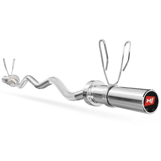 Gryf olimpijski lekko łamany Hop-Sport 120 cm (50 mm) z tuleją obrotową