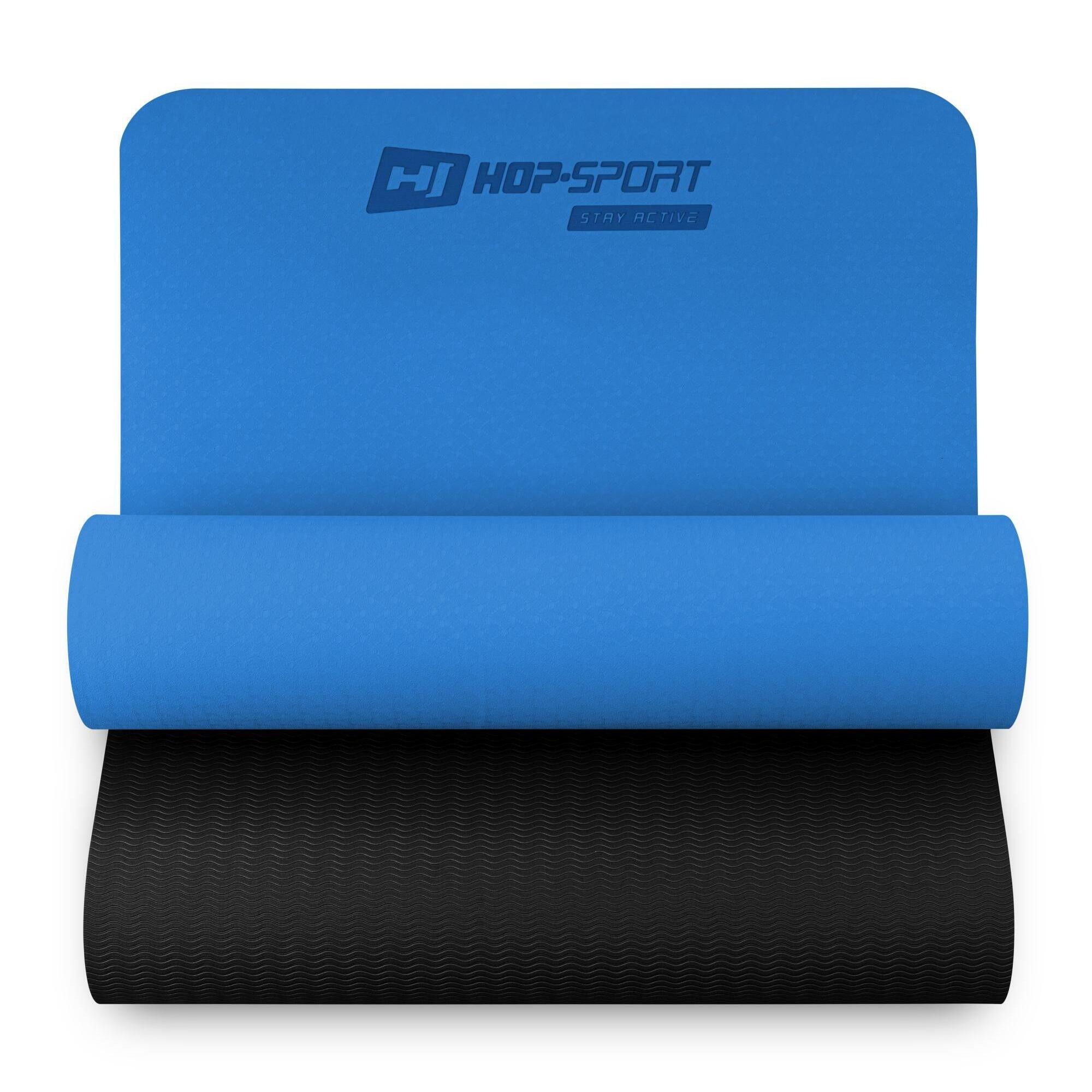 Hop-sport - Tapis De Fitness Hop-sport Tpe 0,6cm, Antidérapant - Tapis De Sol (mousse) - Bleu|noir - 183 Cm - Decathlon