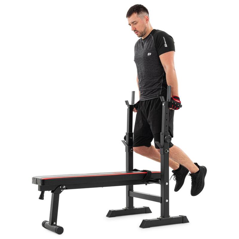 Bancă de exerciții Hop-Sport HS-1080 cu suporturi