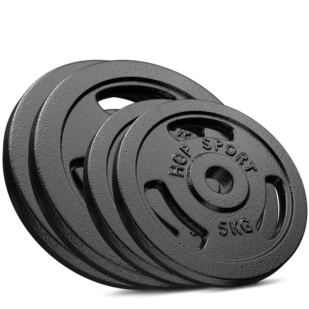 Комплект чугунени тежести за щанга Hop-Sport HS-I30A 30кг (2x10 2x5)