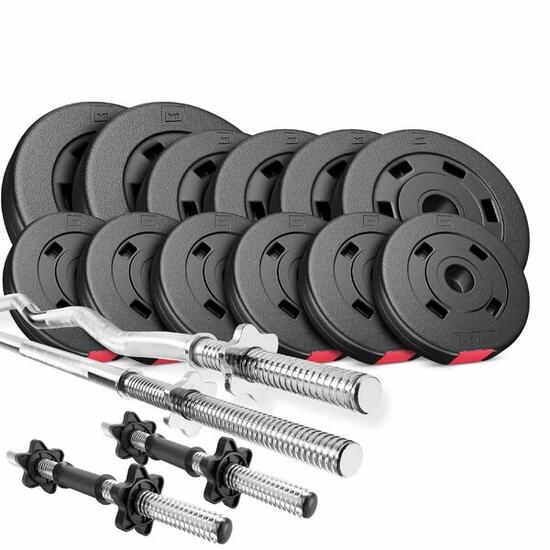Set aus Kompositgewichten Langhantel Hop-Sport Premium 45kg