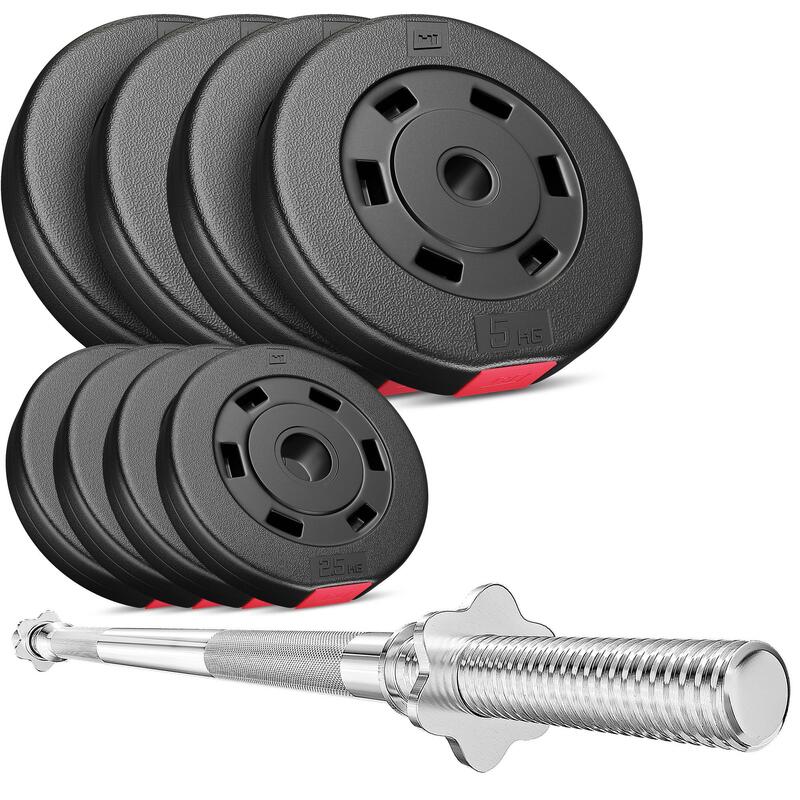Zestaw obciążeń kompozytowych sztanga Hop-Sport Premium 37kg