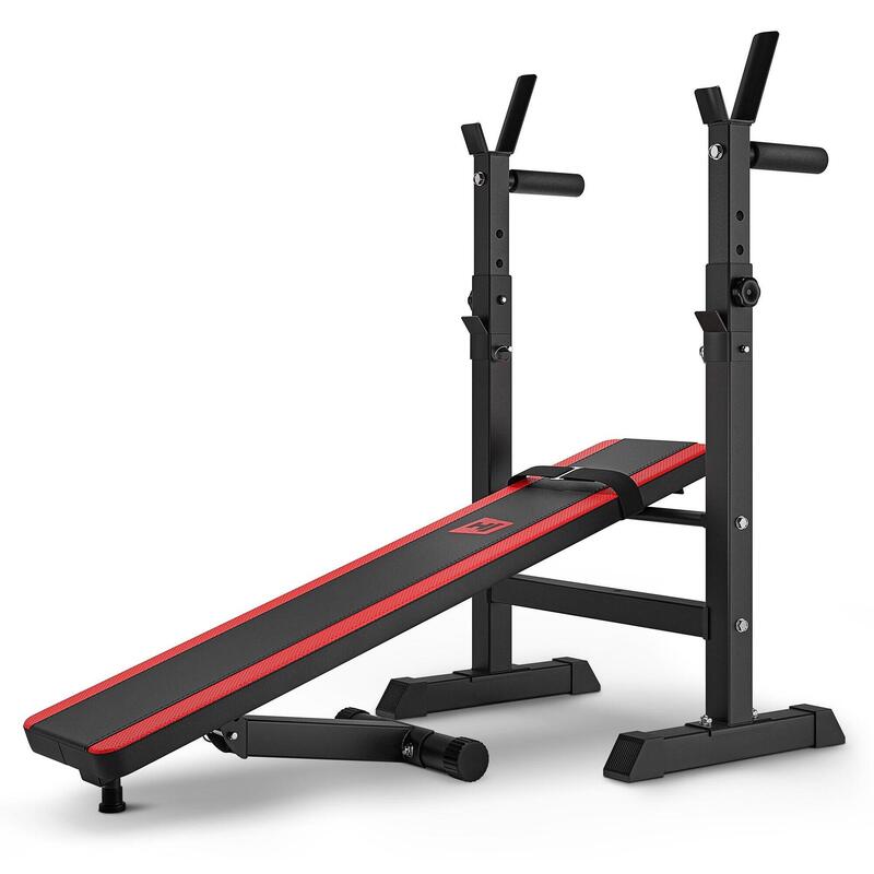Bancă de exerciții Hop-Sport HS-1080 cu suporturi