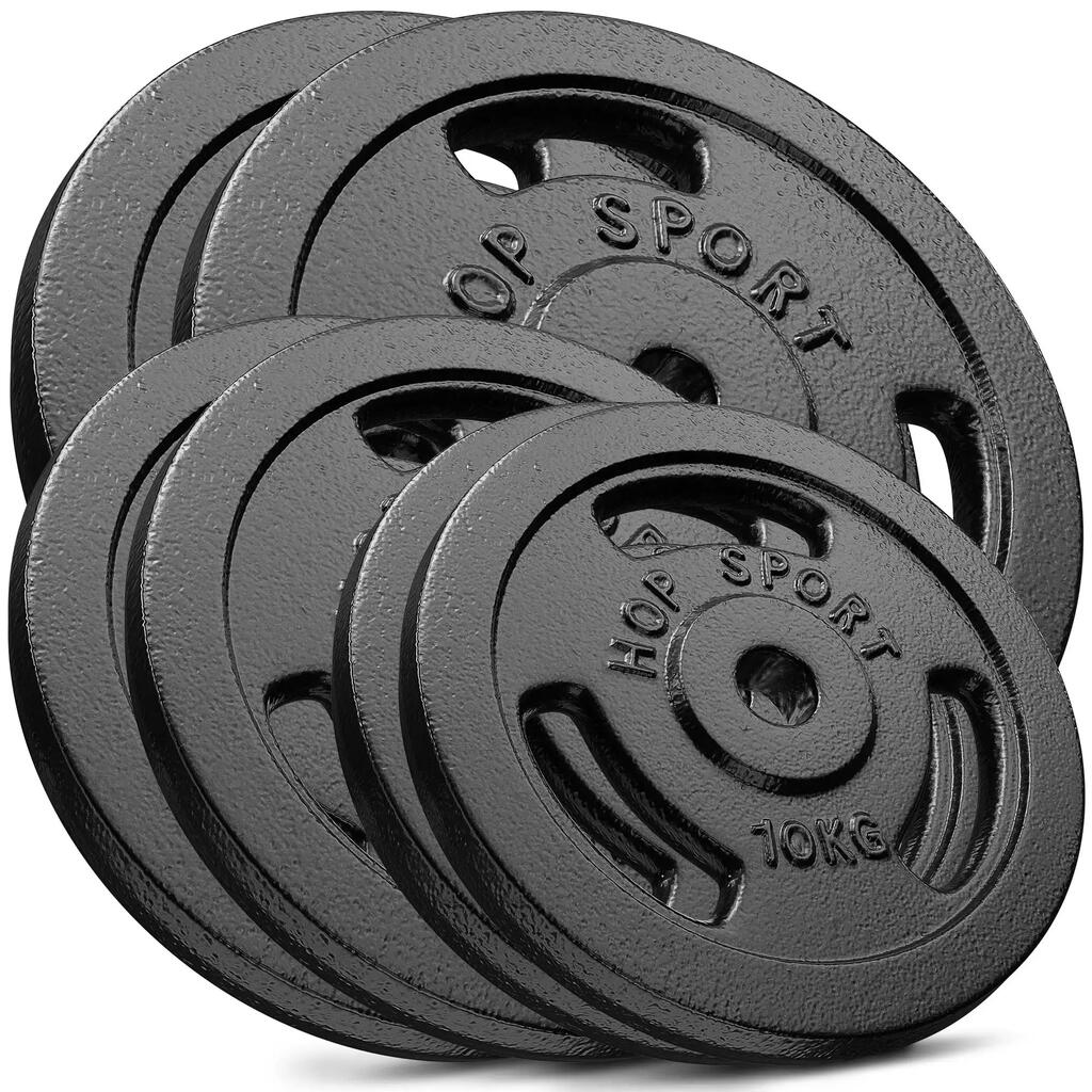 Комплект чугунени тежести за щанга Hop-Sport HS-I90GGFD 90кг (2x20, 2x15, 2x10)