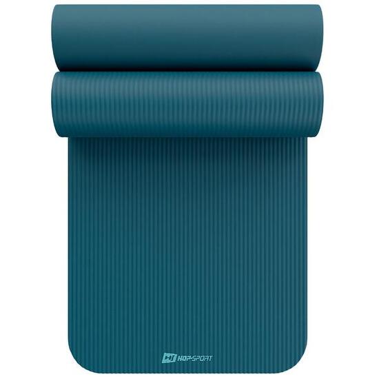 Tapis de fitness 1 cm pour yoga et gymnastique 190 x 60 cm Hop-Sport Bleu foncé