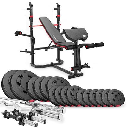 Ensemble de musculation composite Hop-Sport Premium 75kg avec banc HS-1065