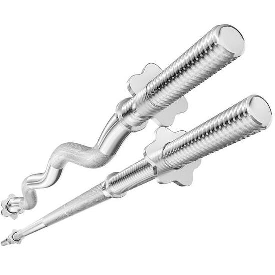 Set aus Hantelstangen für Krafttraining Hop-Sport 218cm + 120cm leicht gebogen