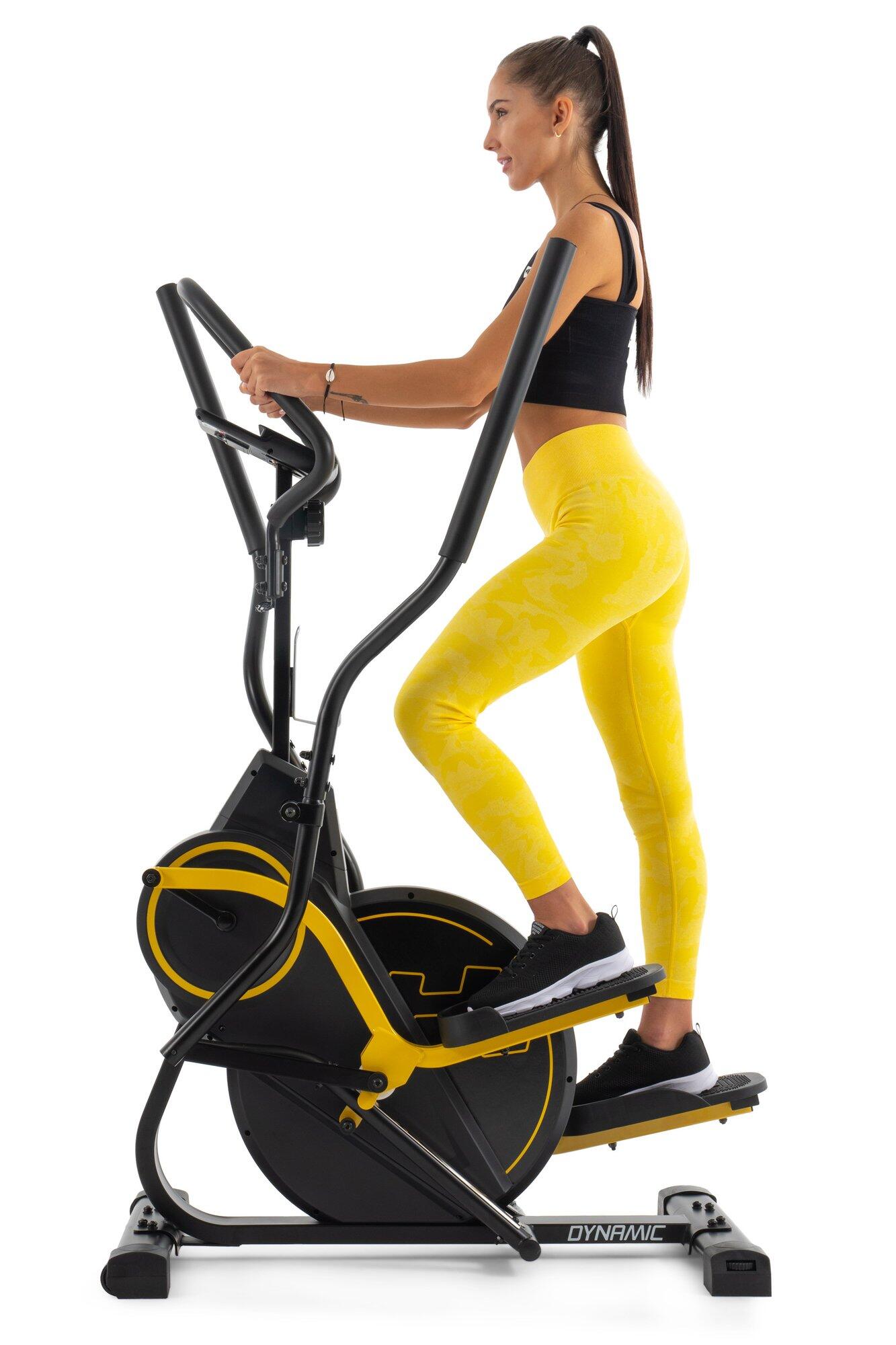 Vélo elliptique climber stepper magnétique Hop-Sport HS-450B Dynamic, Jaune 7/7