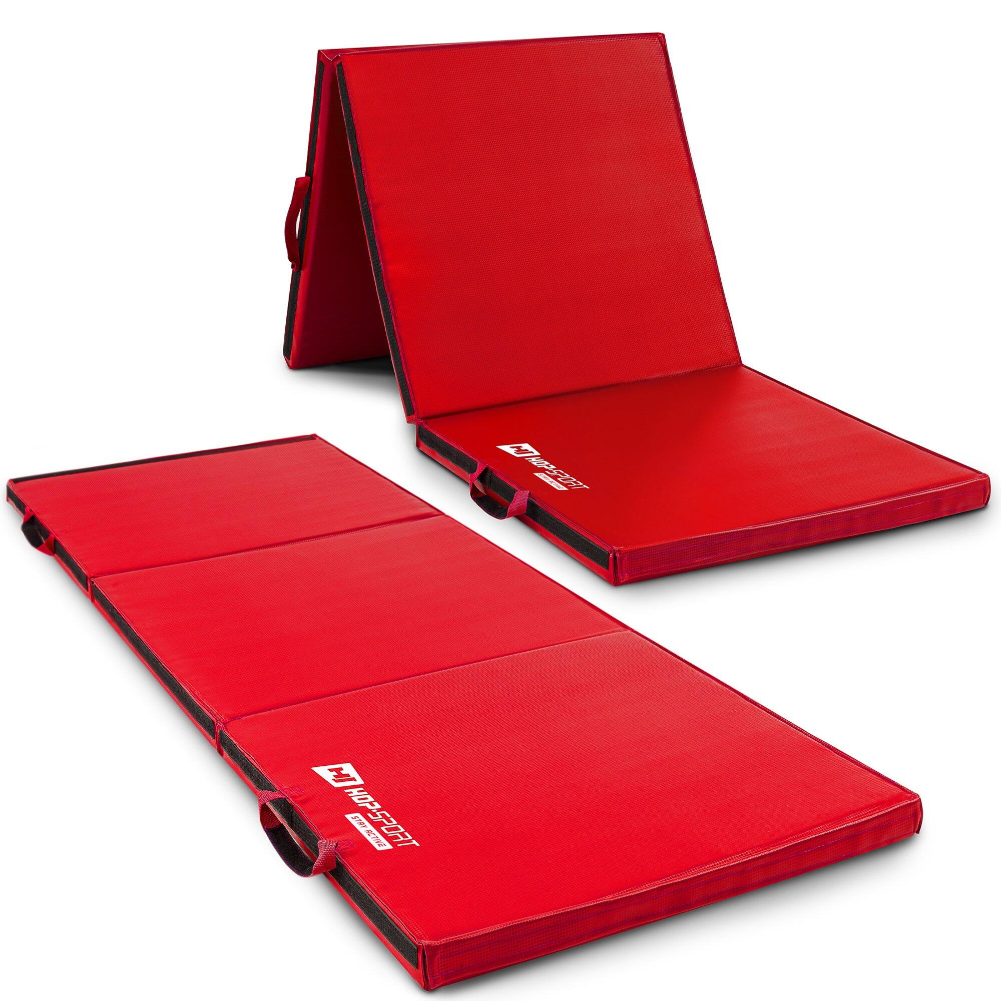 Colchón de gimnasia plegable duro con velcro 5cm - rojo 7/7