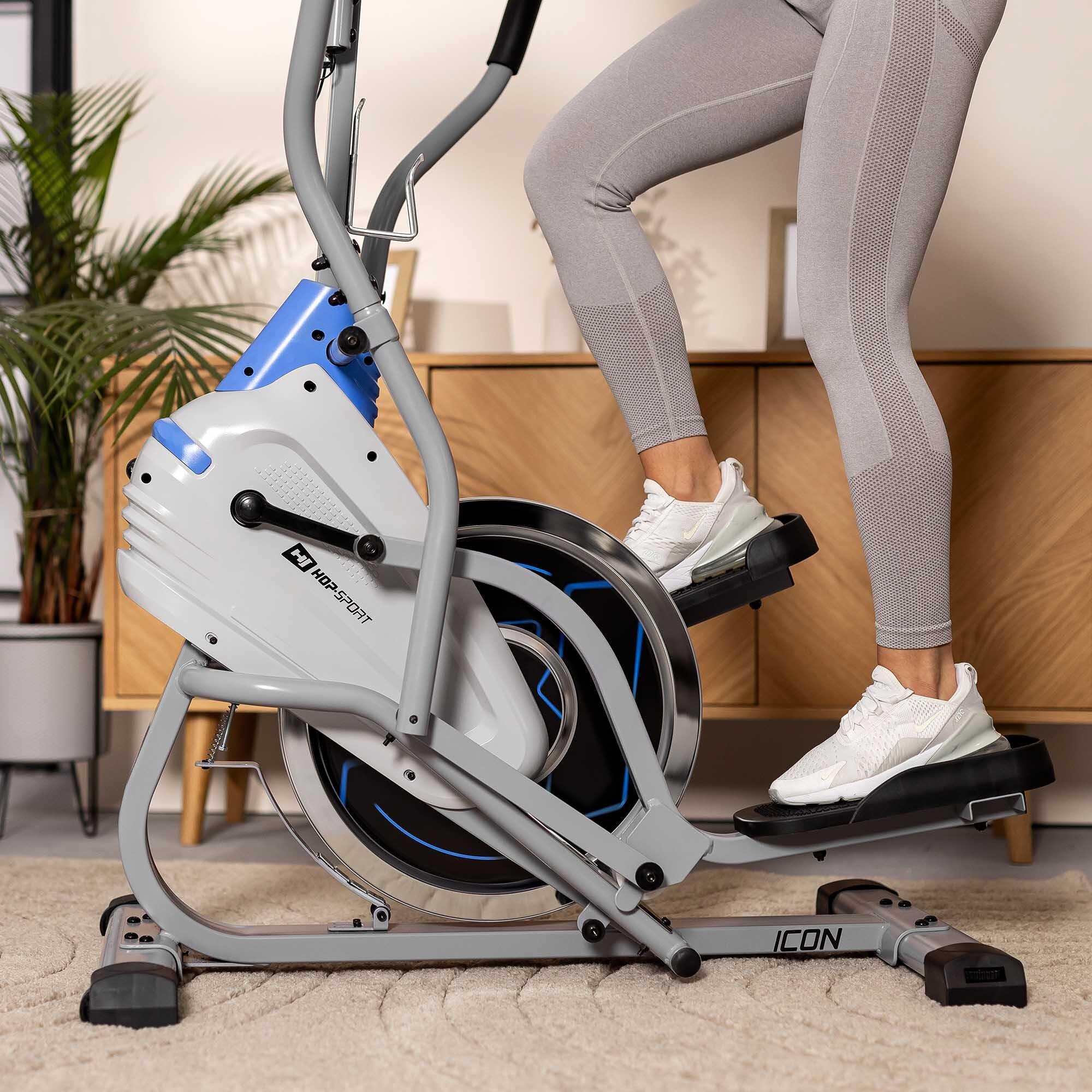 Vélo elliptique climber stepper magnétique Hop-Sport HS-400B Icon, Gris 7/7