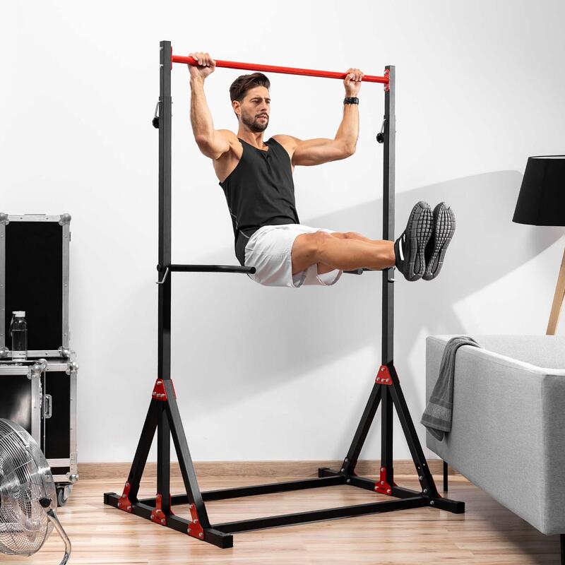 Poręcze do treningu siłowego Hop-Sport HS-1015K z drążkiem i regulacją