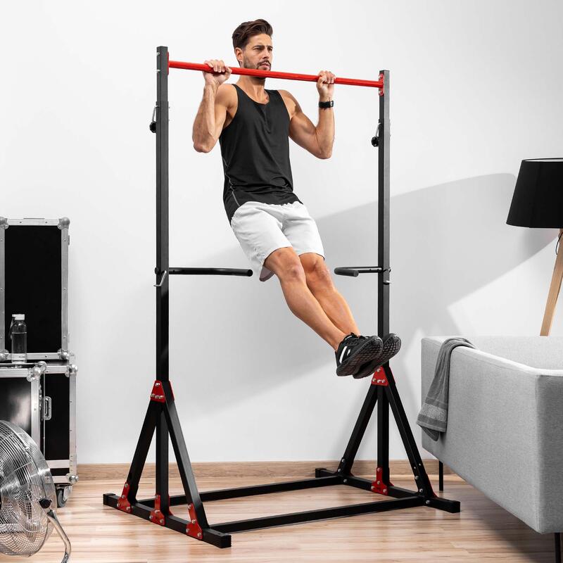 Poręcze do treningu siłowego Hop-Sport HS-1015K z drążkiem i regulacją