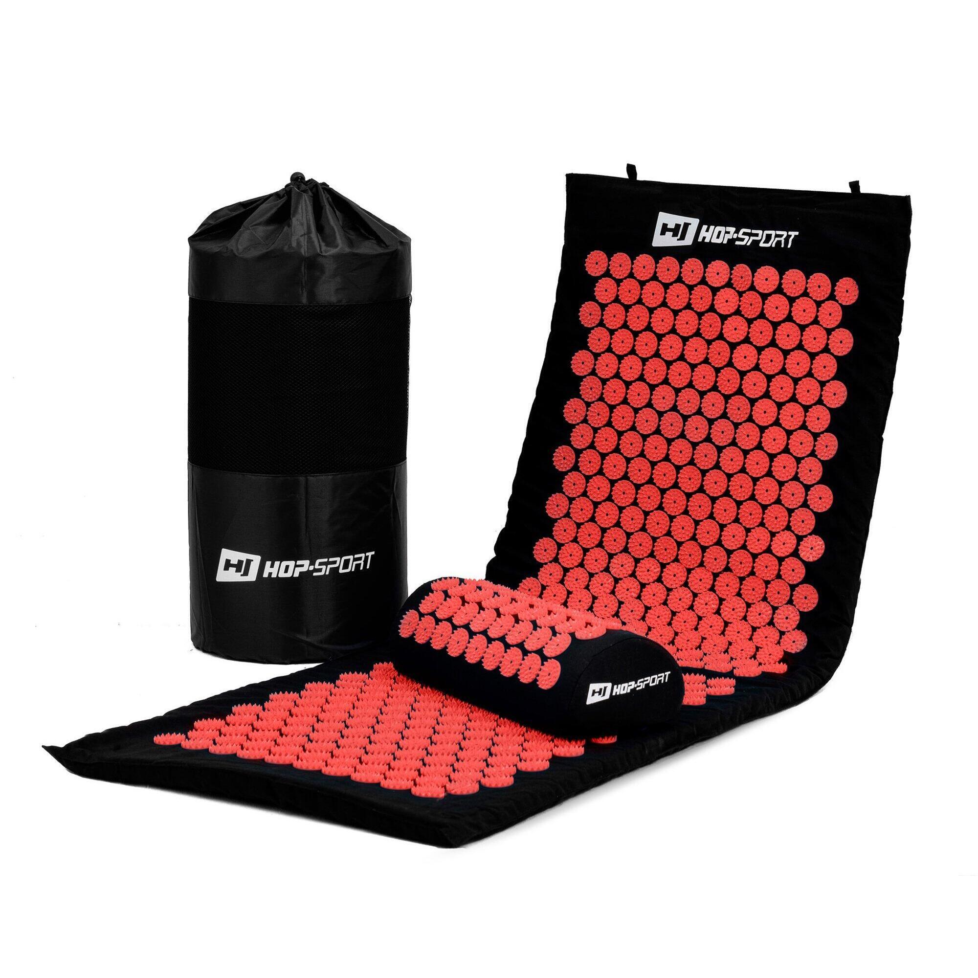 Hop-sport - Tapis D'Acupression Avec Pointes Hop-sport Long Avec Coussin - Kit De Massage - Noir|rouge - Taille Unique - Decathlon
