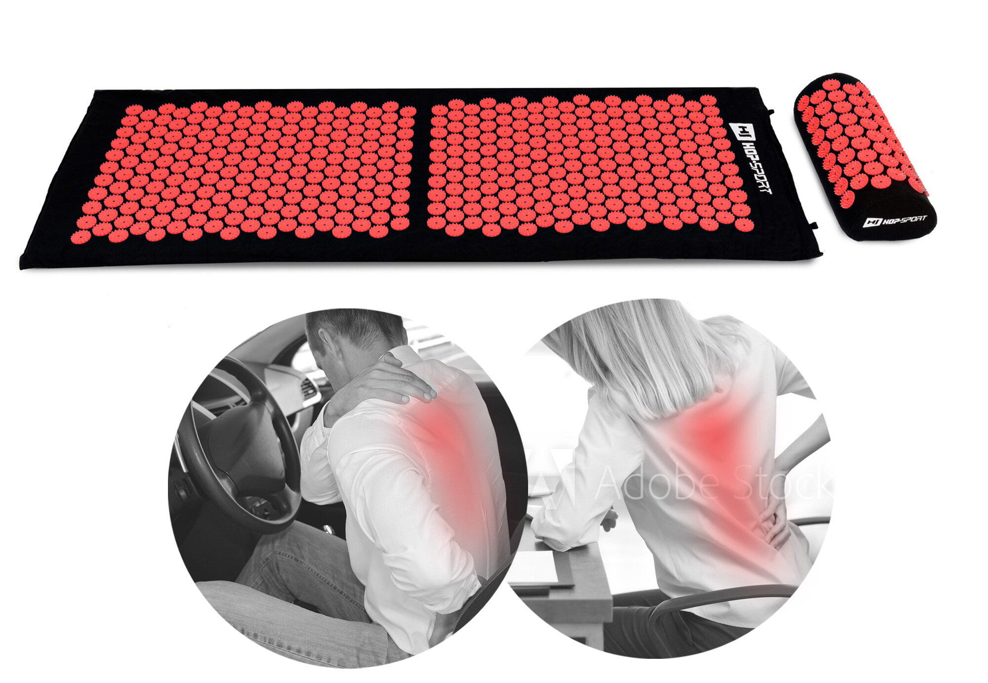 Tapis d'acupression avec pointes Hop-Sport long avec coussin 5/7