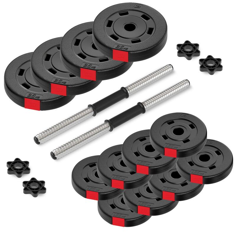 Set gantere pentru antrenament 2x10kg Hop-Sport HS-CD2x10
