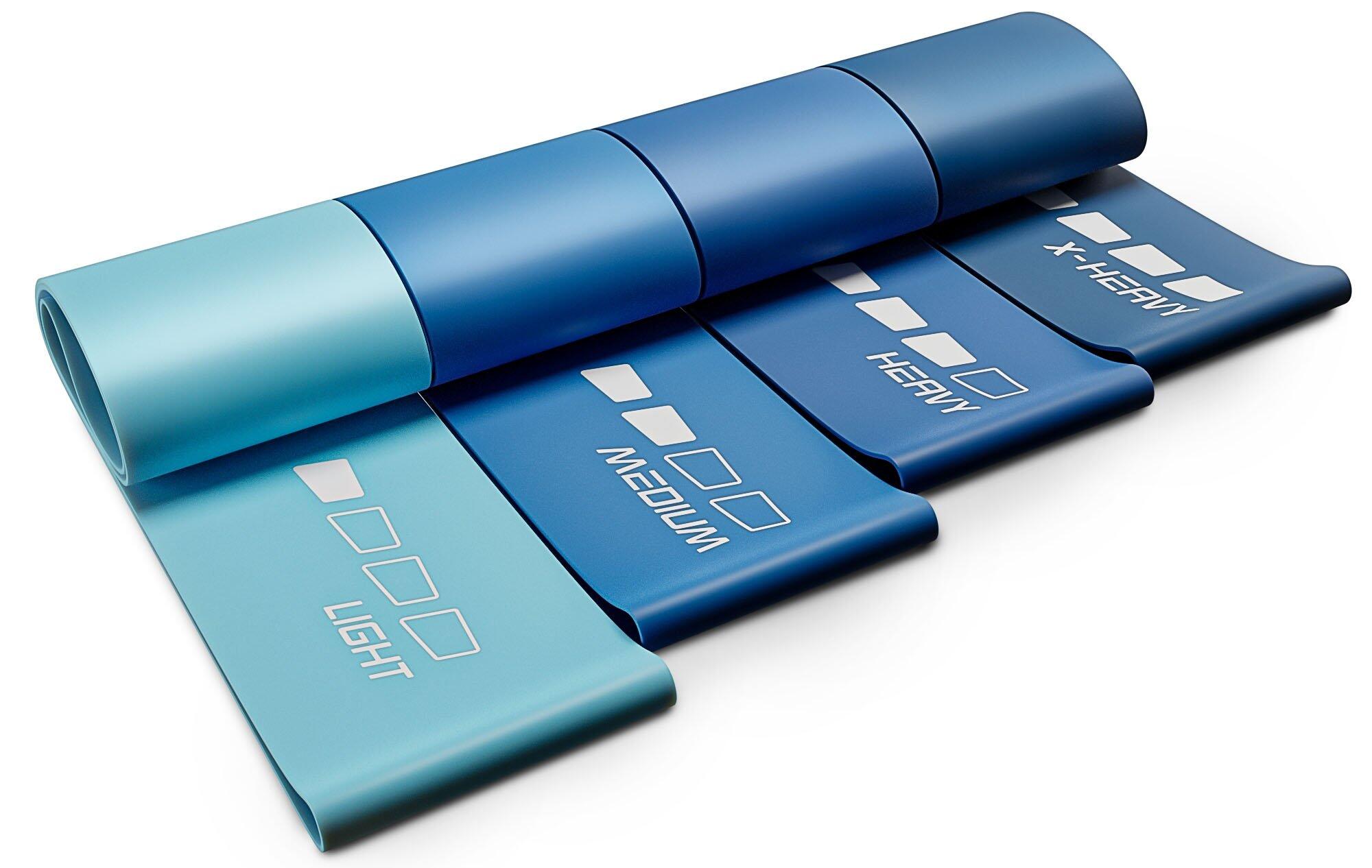 Satz von 4 Widerstandsbändern Hop-Sport 600x75mm blau 7/7