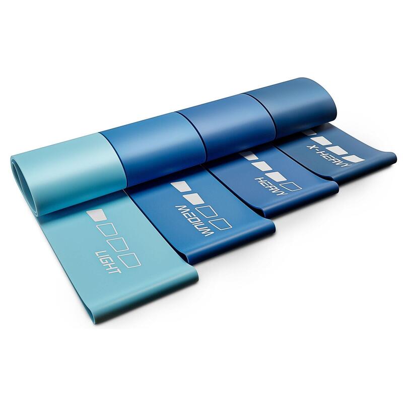 Set 4 benzi de rezistență Hop-Sport 600x75mm albastru