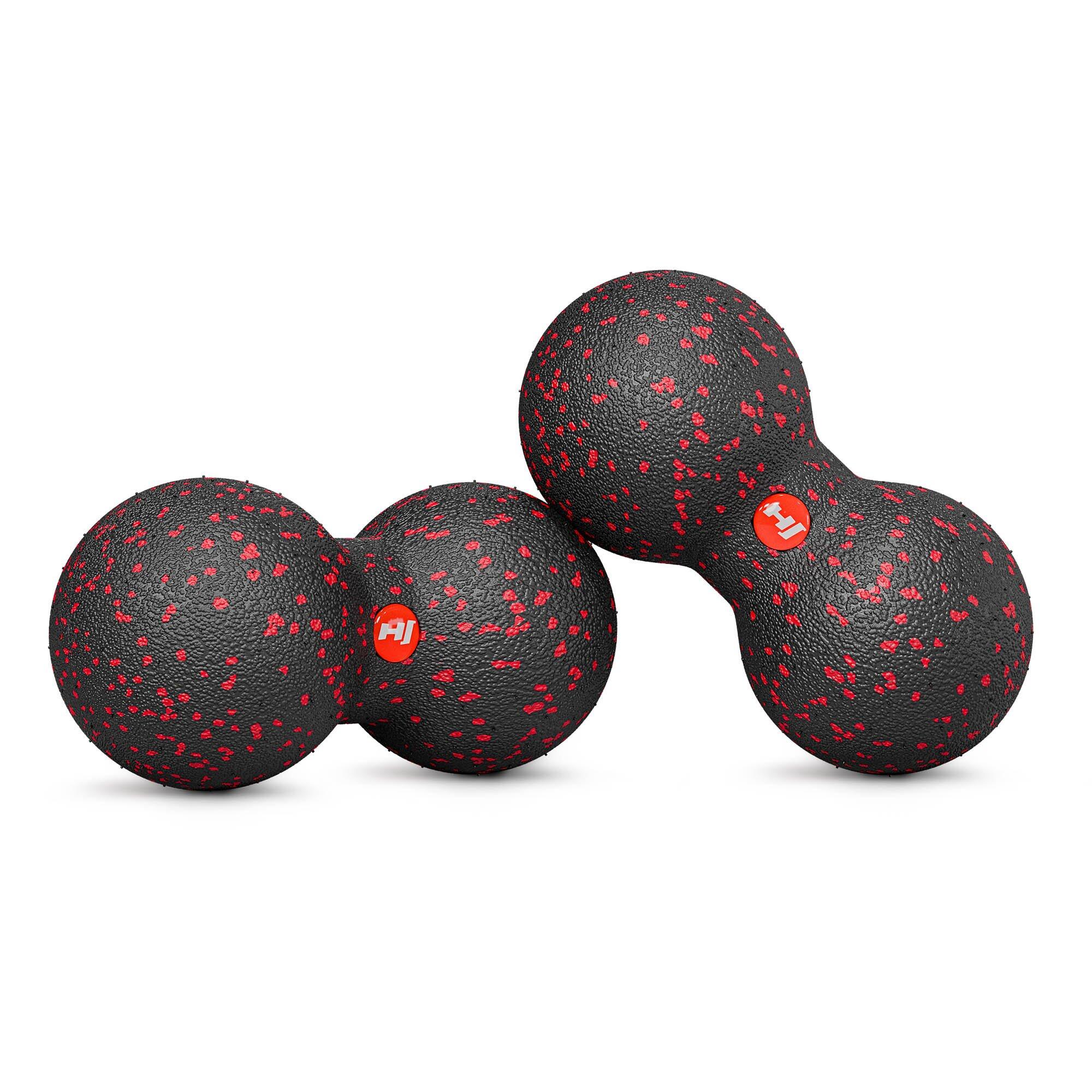 Pelota de masaje EPP 8cm doble negro-rojo 3/7