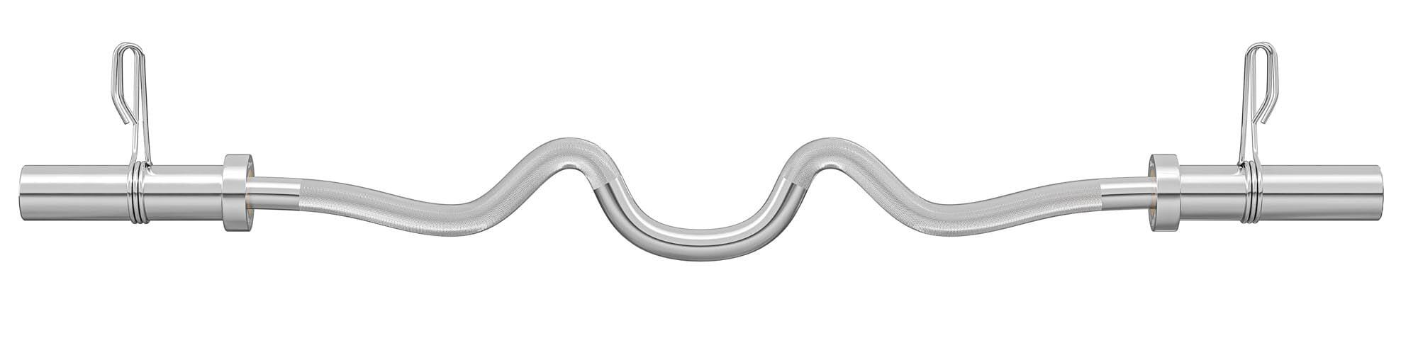 Olympische halterstang Hop-Sport 120 cm (50 mm) sterk gebogen met draaibare bus 2/5