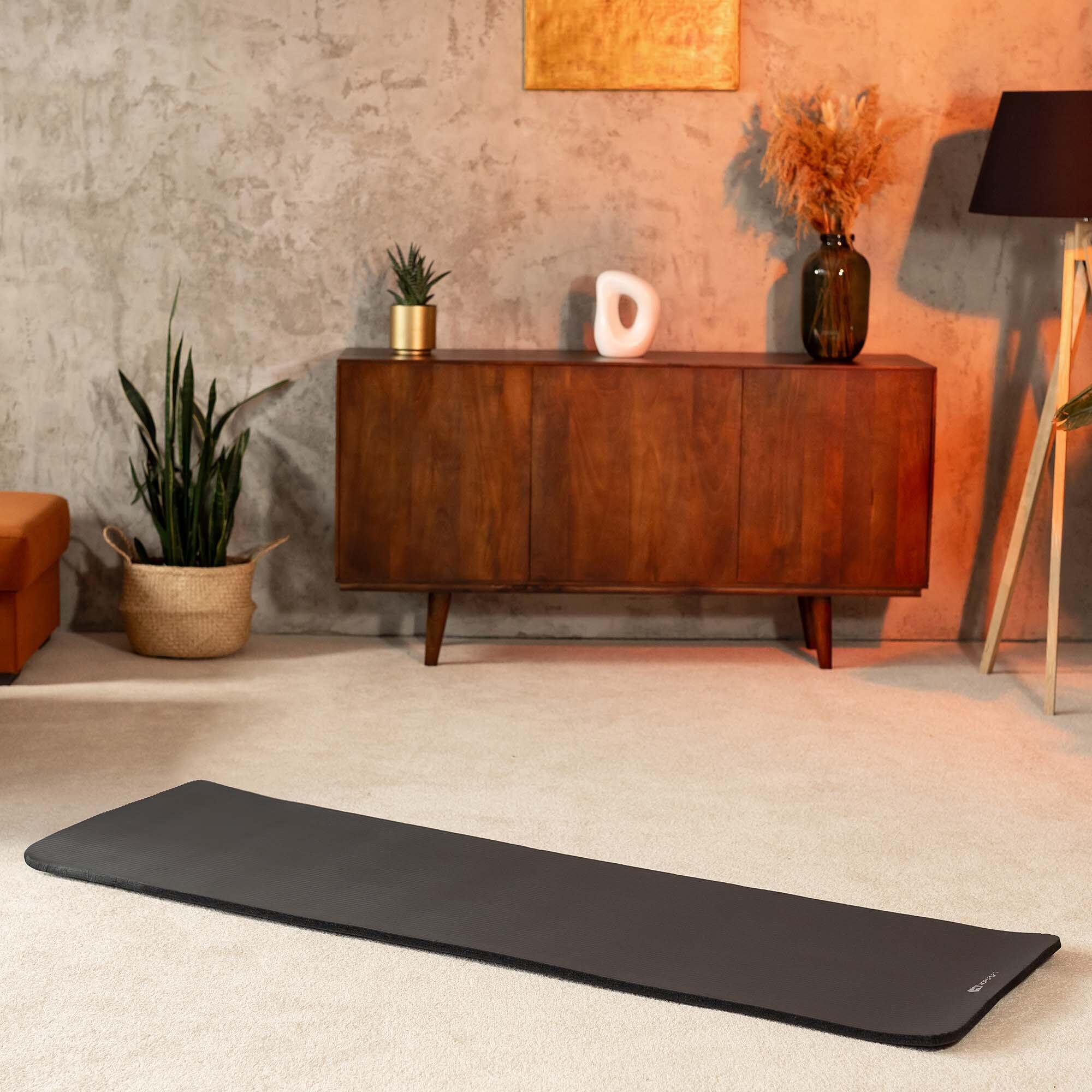 Tapis de fitness 1,5 cm Pilates, Yoga et Gymnastique 190x80cm Hop-Sport Noir 5/7