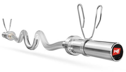 Gryf olimpijski mocno łamany Hop-Sport 120 cm (50 mm) z tuleją obrotową