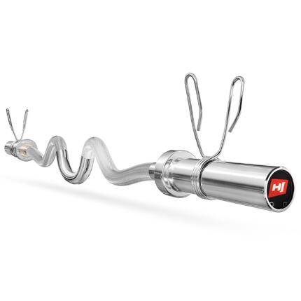 Gryf olimpijski mocno łamany Hop-Sport 120 cm (50 mm) z tuleją obrotową