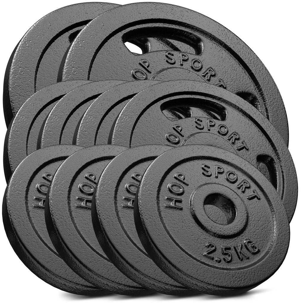 Комплект чугунени тежести за щанга Hop-Sport HS-I50BD 50кг (2x10, 4x5, 4x2,5)