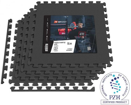 Tappetino puzzle EVA 1cm nero - 4 pezzi