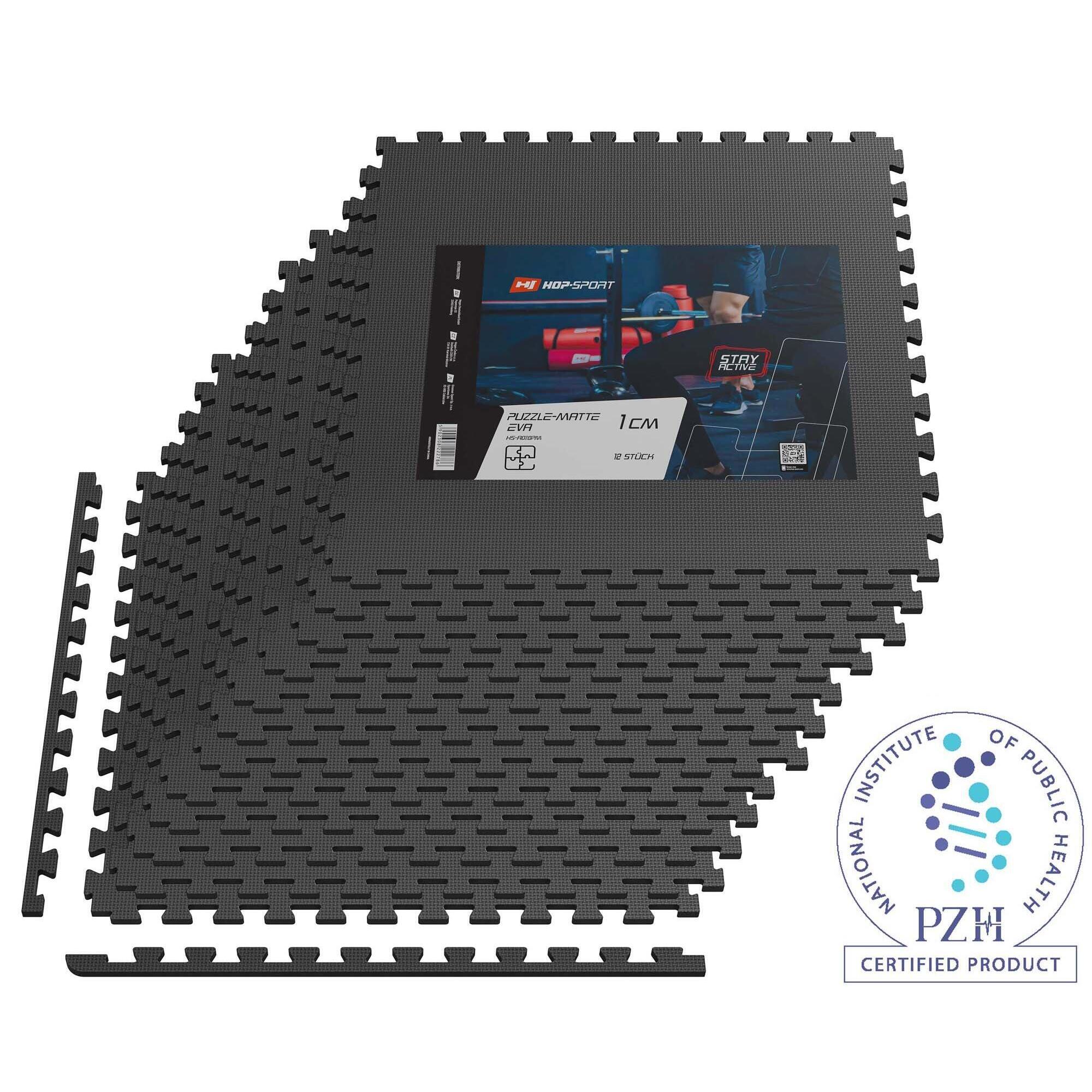 HOP-SPORT Podložka puzzle 1 cm Hop-Sport - 12 ks 240 × 180 cm