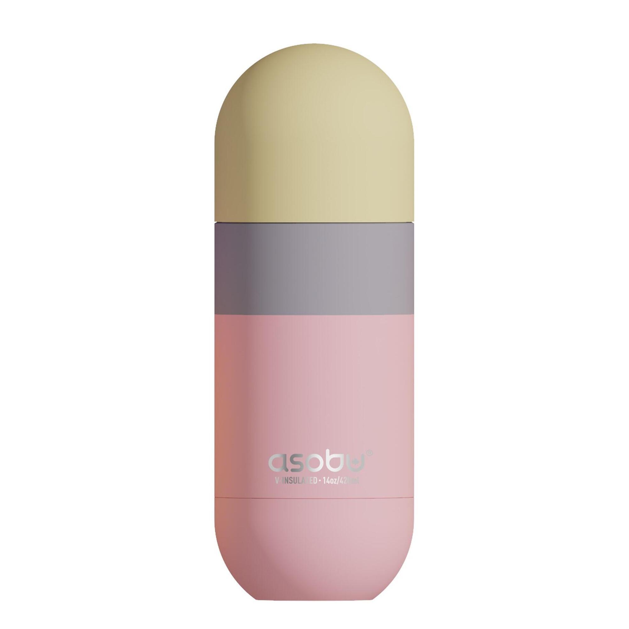 ASOBU Cestovní termoska Asobu Orb 420 ml – Pastel PEACH/ORANGE, s keramickou vrstvou