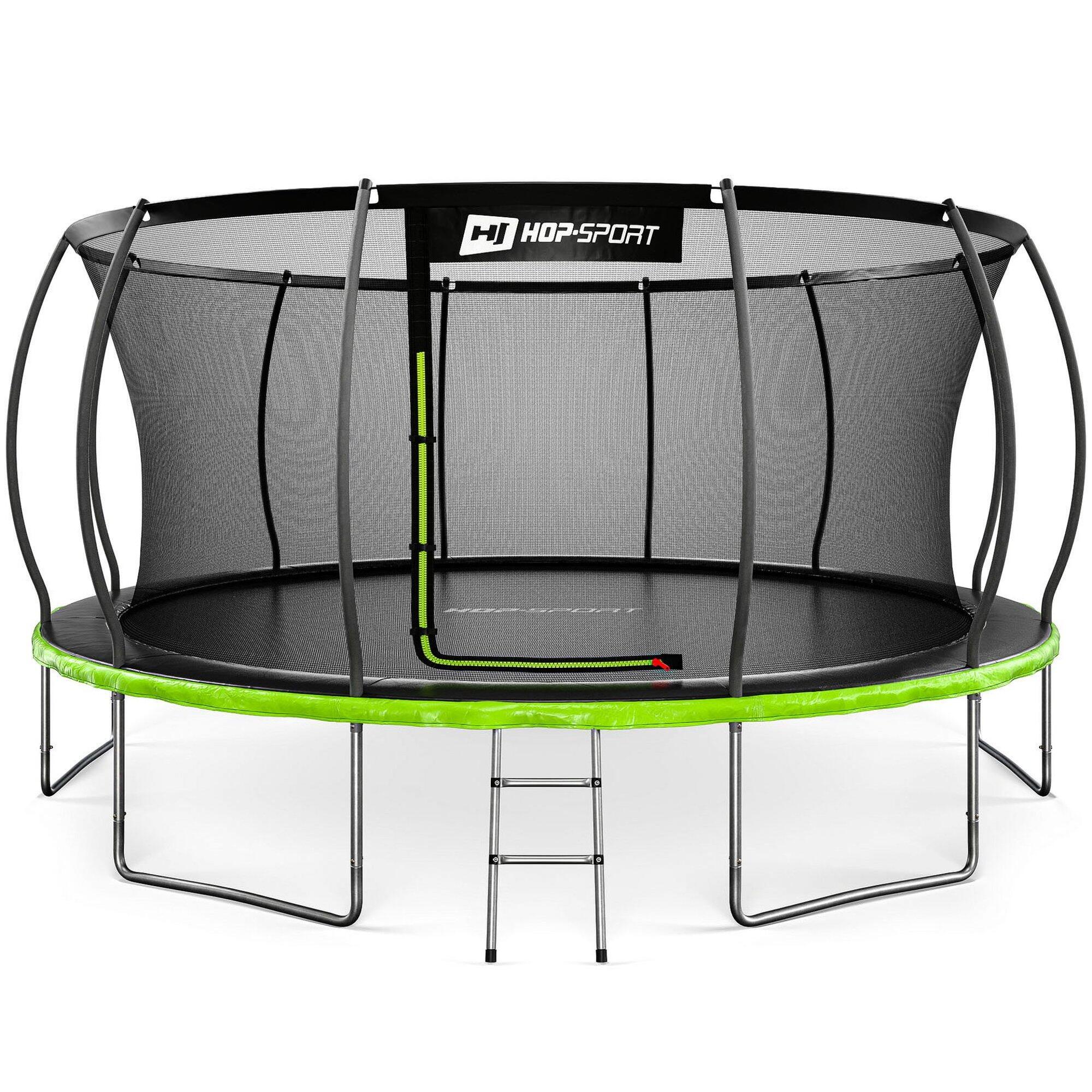 Trampolino da giardino 16ft (488cm) pumpkin - nero-verde con rete interna 7/7