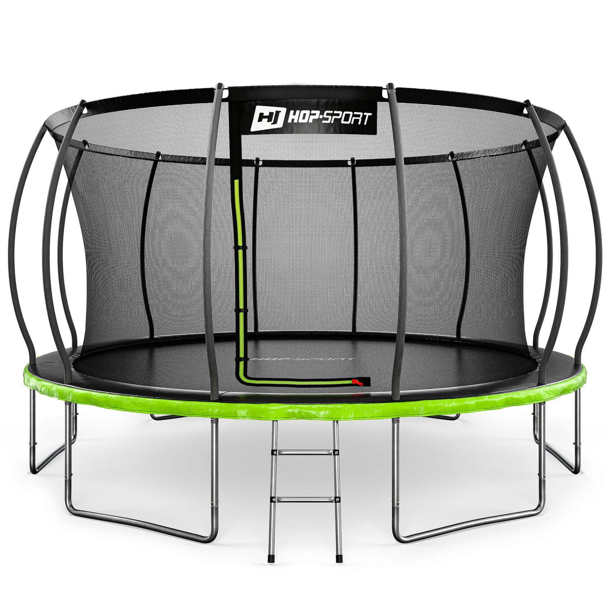 Hop-sport - Trampoline Citrouille 14ft (427cm) Hop-sport Hs-pt14i Avec Filet Intérieur - Trampoline - Noir|vert - Decathlon