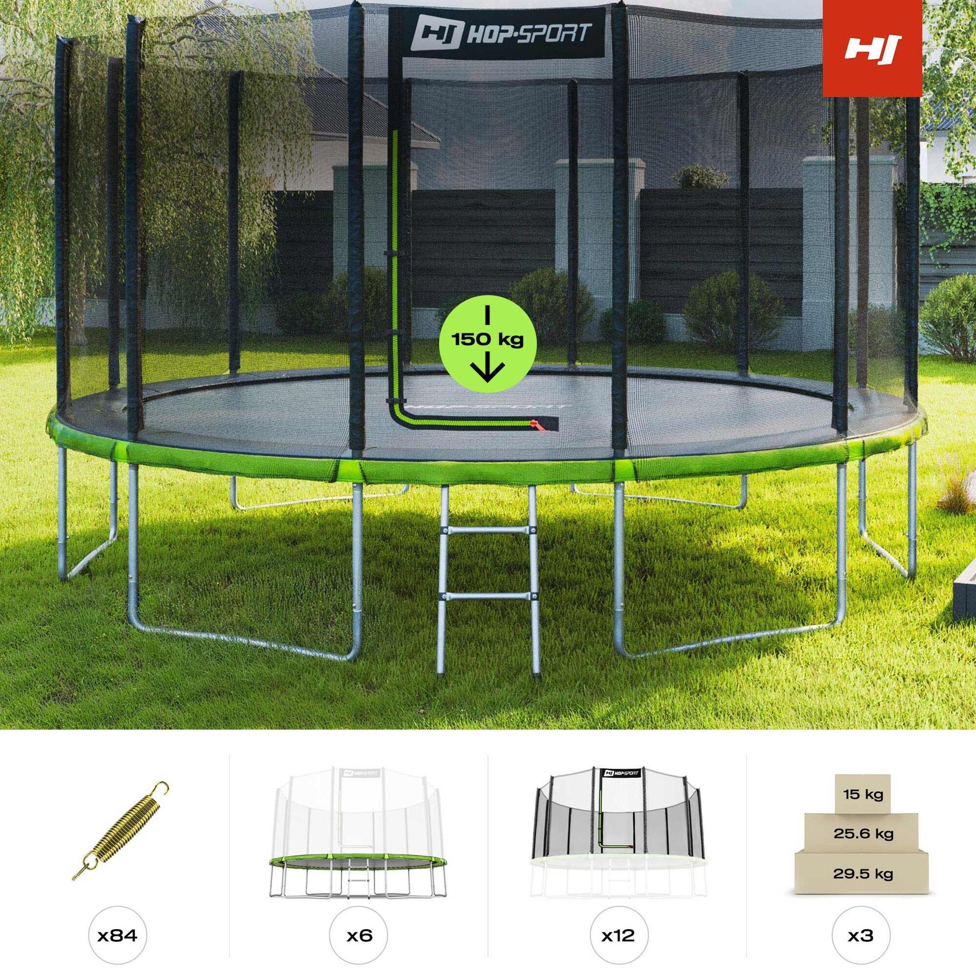 Trampoline de jardin 14ft 427cm HS-T14A échelle et filet de protection extérieur 3/7
