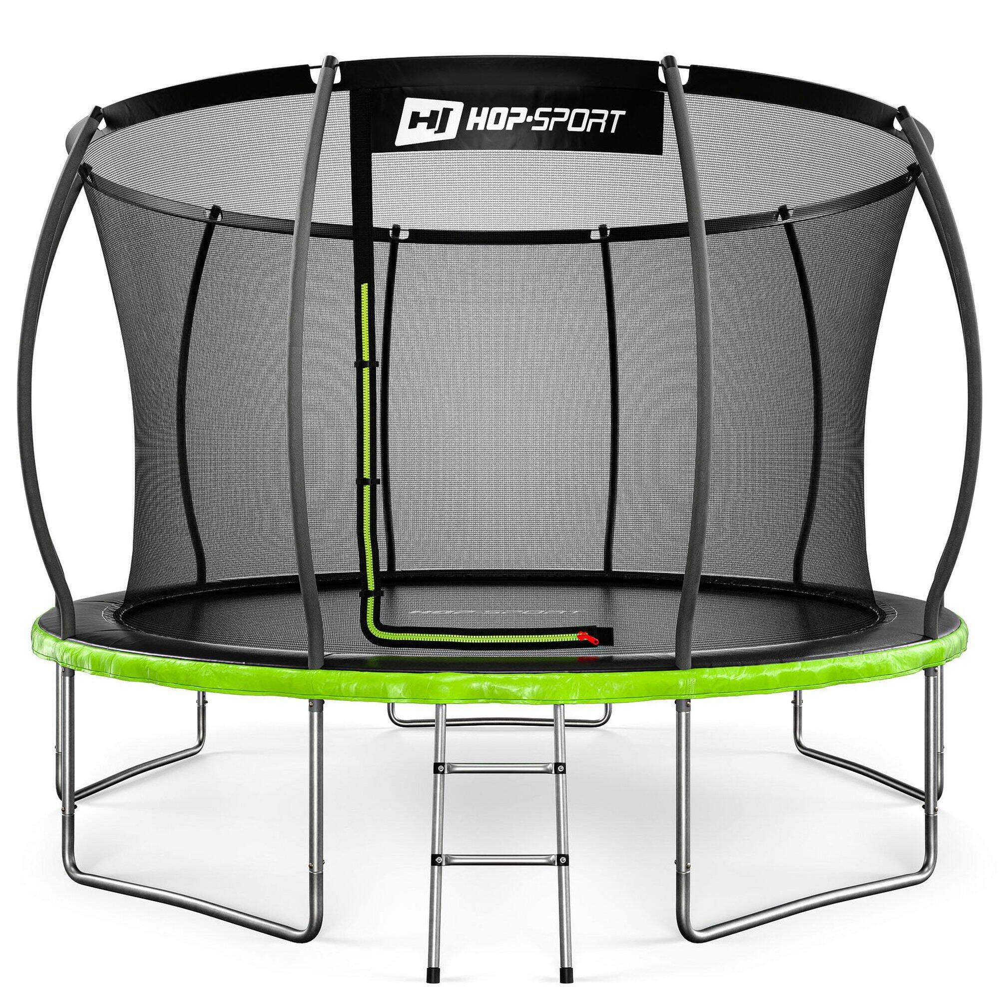 Trampolín de jardín 12ft (366cm) pumpkin - negro-verde con red interior 7/7