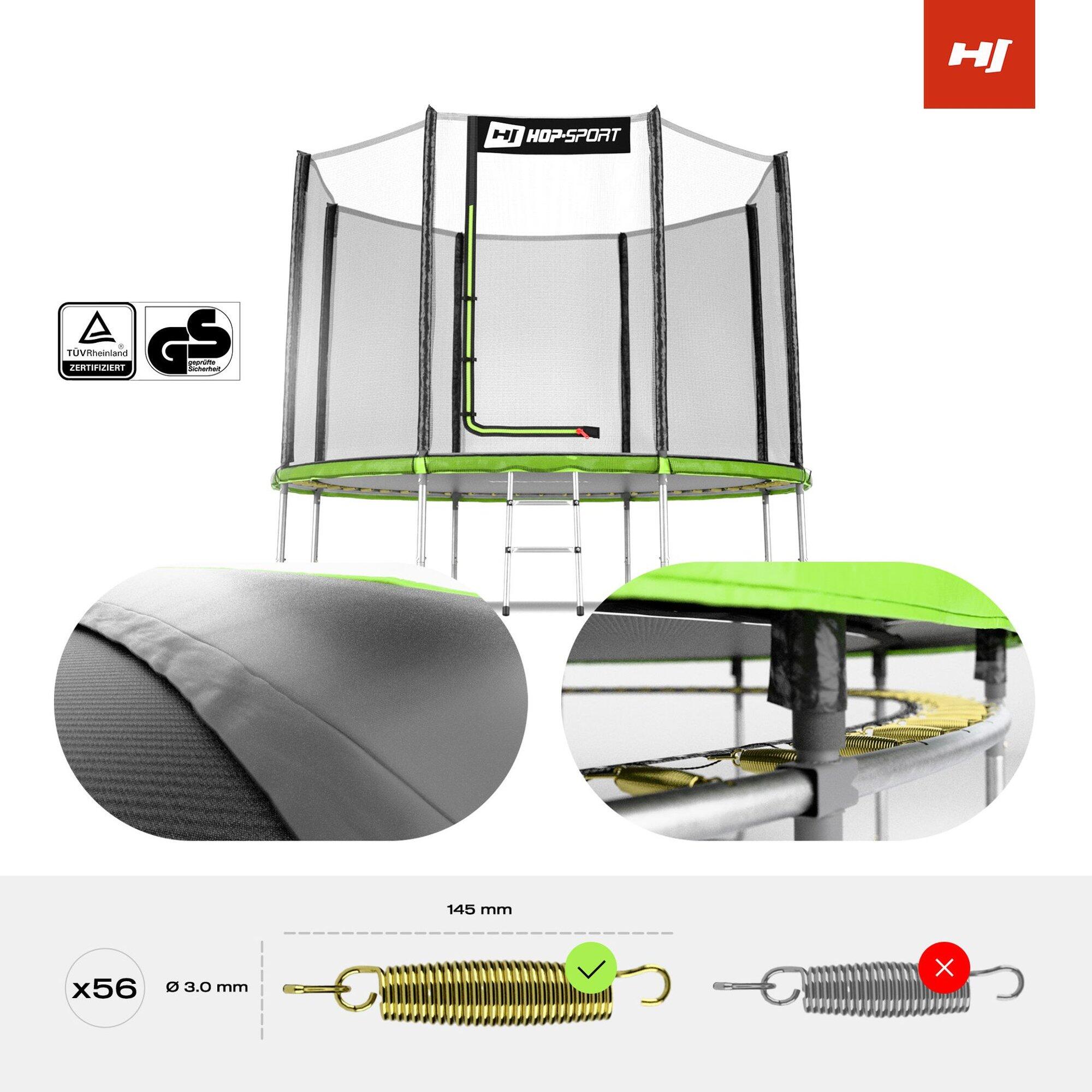 Trampolino da giardino 10ft (305cm) - nero-verde con rete esterna 2/7