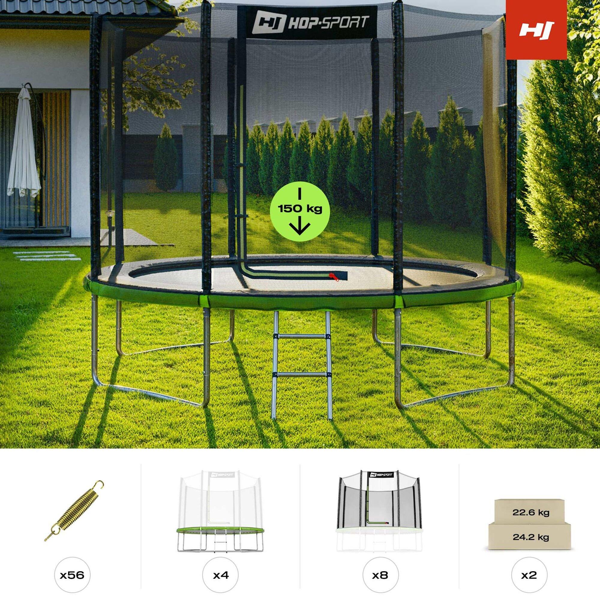 Trampolino da giardino 10ft (305cm) - nero-verde con rete esterna 3/7