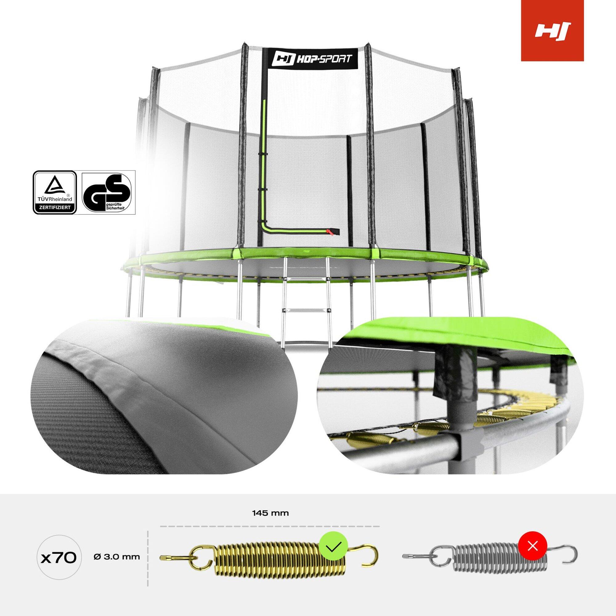 Trampolin 12ft (366cm) Hop-Sport HS-T12A mit Außennetz 2/7