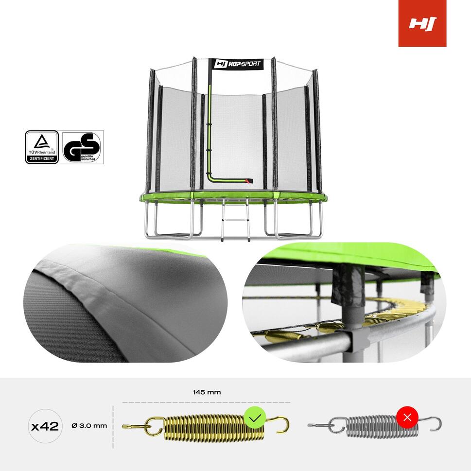 Trampolina 8ft (244cm) Hop-Sport HS-T08A z siatką zewnętrzną