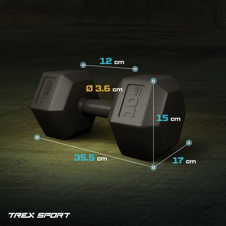 Haltères Bitume 2x10kg – Lot Avec Poignées Et 4 Fermetures Étoile – Musculation Domicile