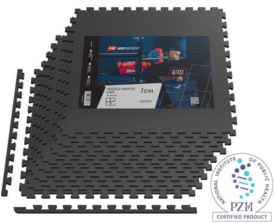 Tappetino puzzle EVA 1cm nero - 8 pezzi