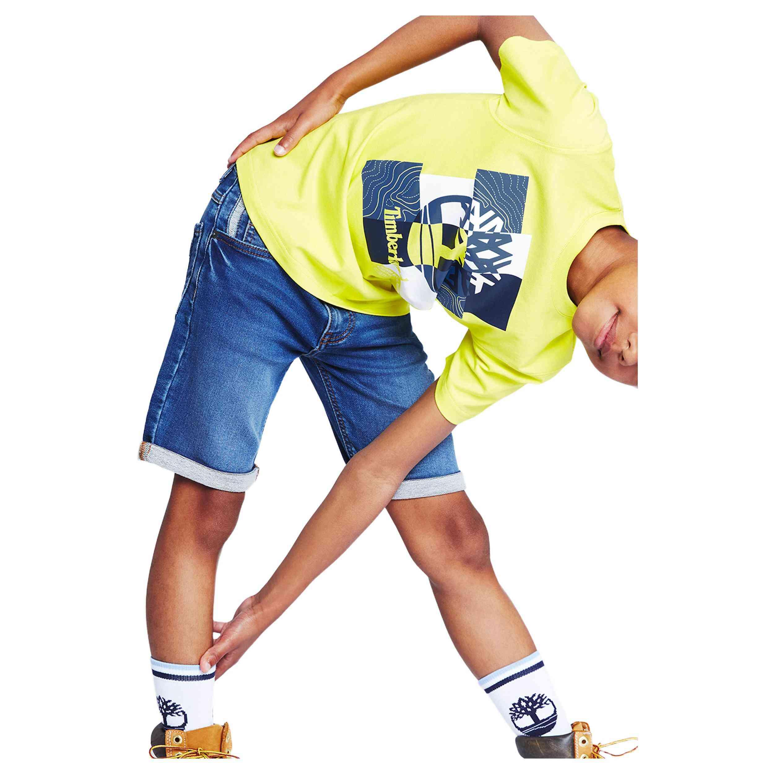 Timberland - T-shirt Timberland Modèle T25t80_612 Pour Enfants - T-shirt Manches Courtes - Jaune - Decathlon