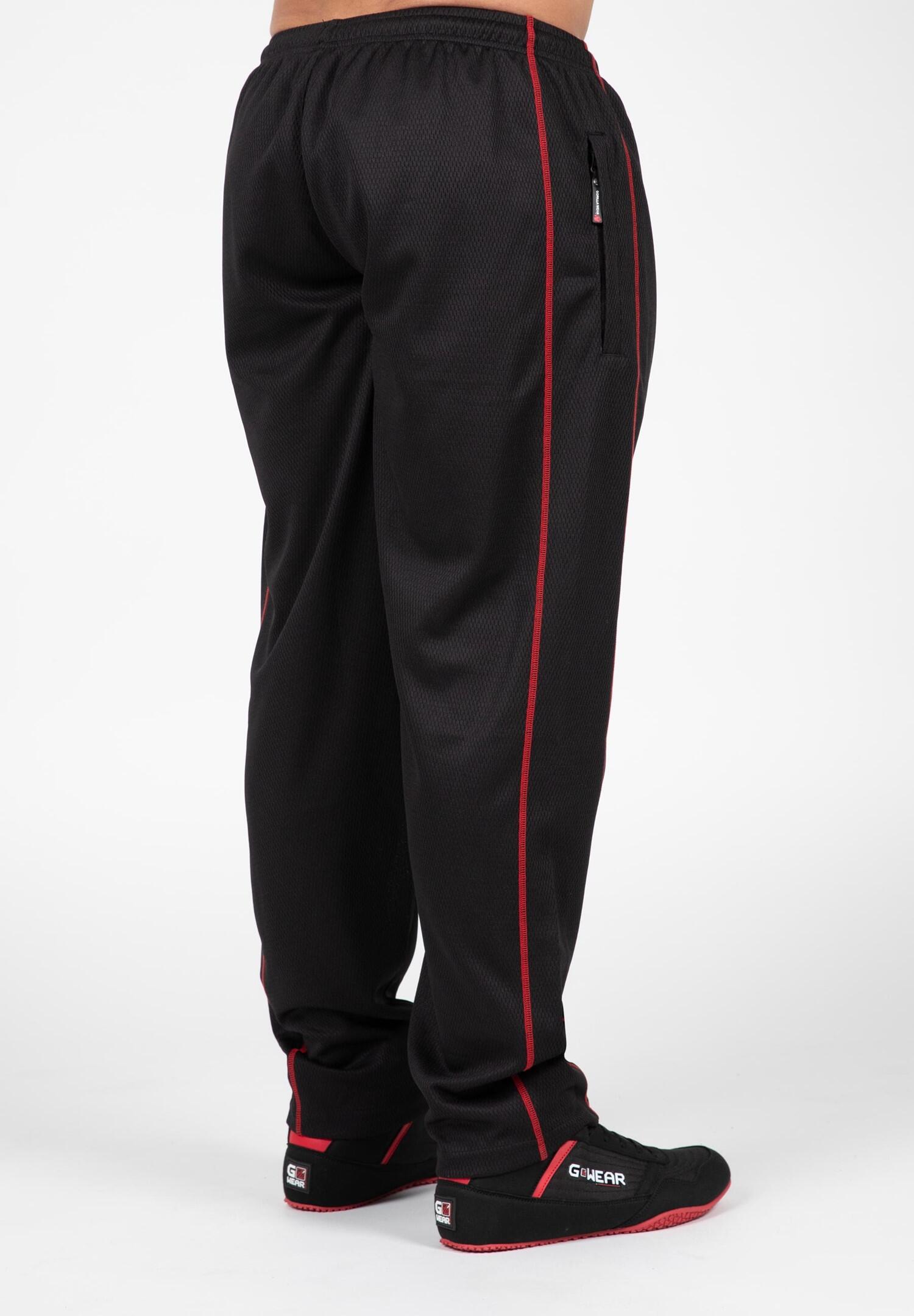 Wallace Mesh Pantalon - Noir/Rouge 3/4