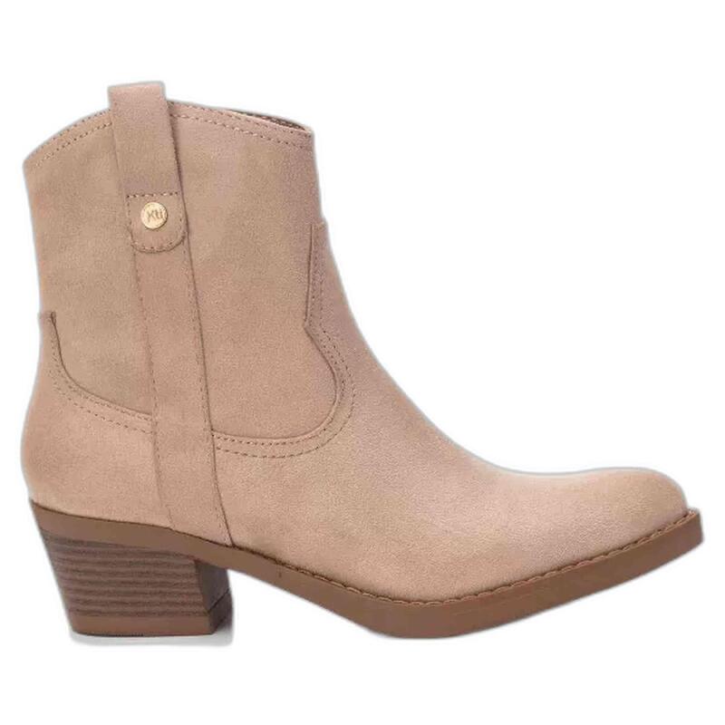 Bottines XTI Femme 143886 - Daim Doux Avec Motif Découpé Et Talon Confort 5cm