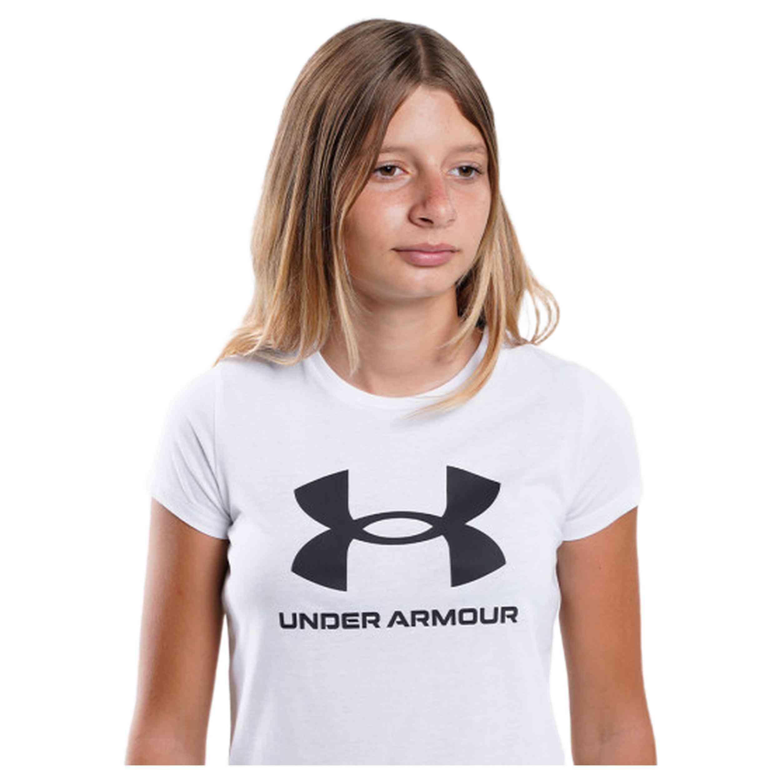 Maglia a maniche corte Under armour modello 1361182-100 per ragazze 2/3