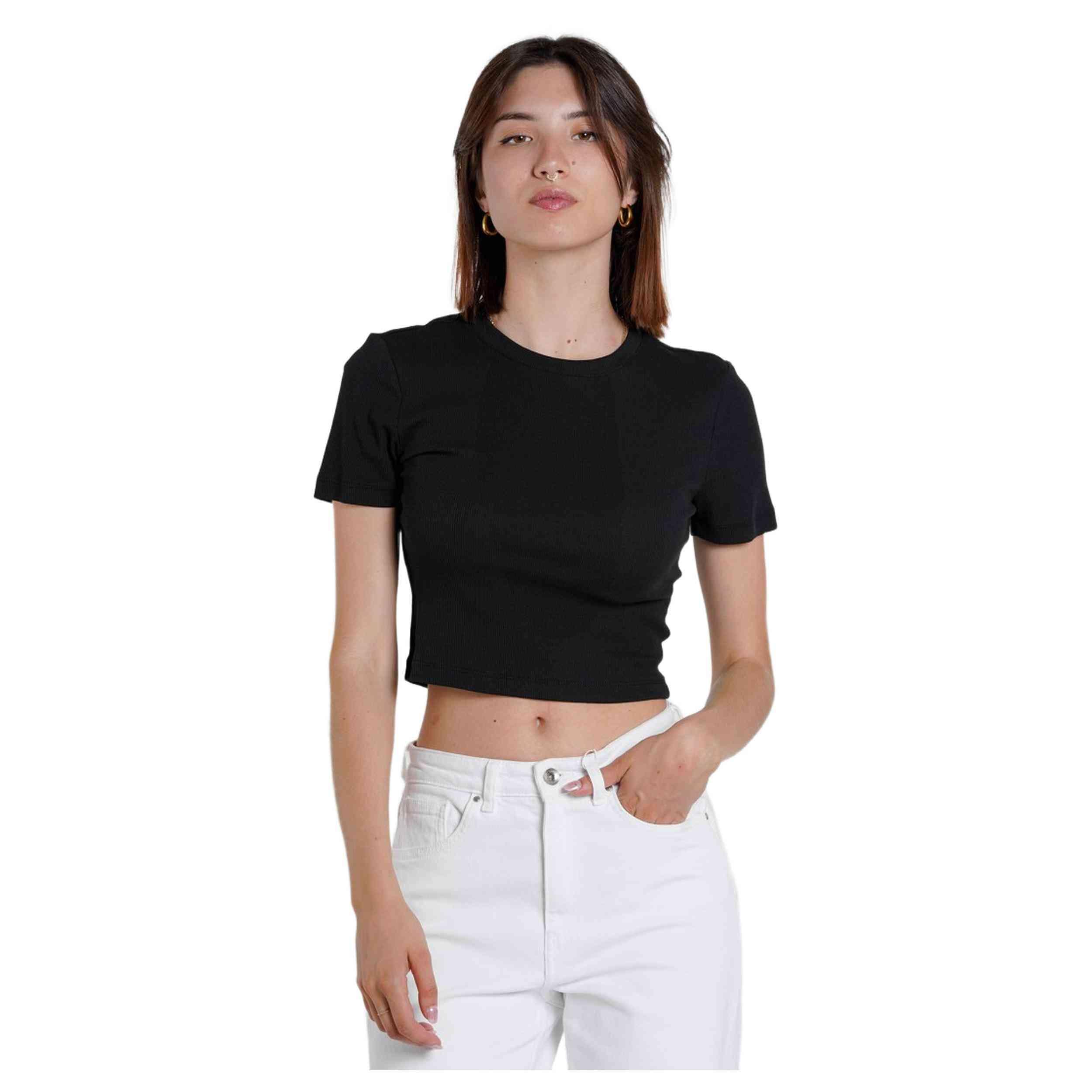 Only - T-shirt Only Modèle 15311891-black Pour Femmes - T-shirt Manches Courtes - Noir - Decathlon