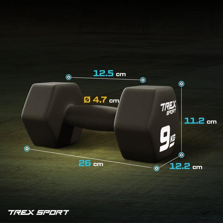 Set d'haltères en fonte Trex Sport TX-090VD 2×9 kg revêtement néoprène 6/7