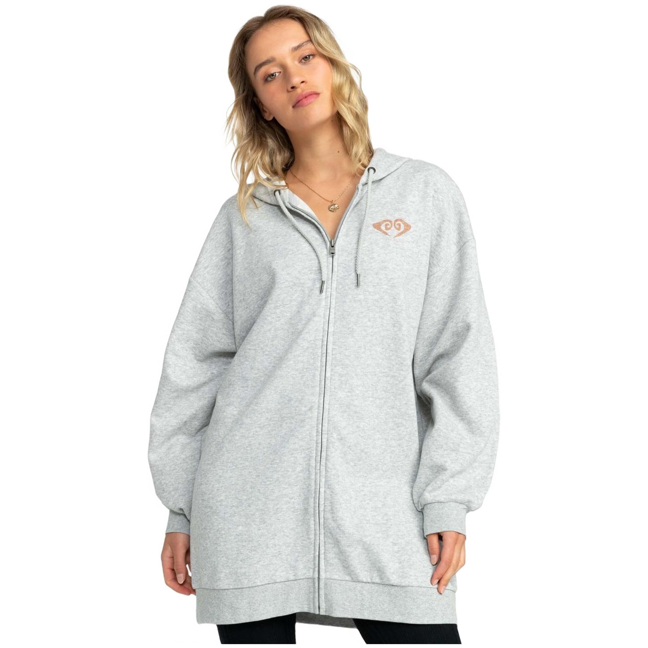 Roxy - Sweat À Capuche Roxy Modèle Erjft04750-sgrh Pour Femmes - Sweat-shirt - Gris - Decathlon